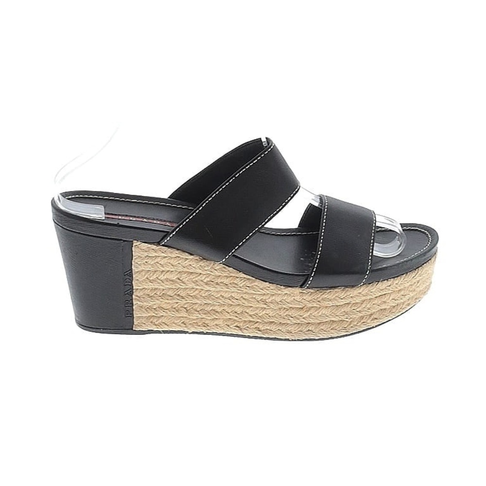 Prada Black Linea Rossa Wedges Sz. 39